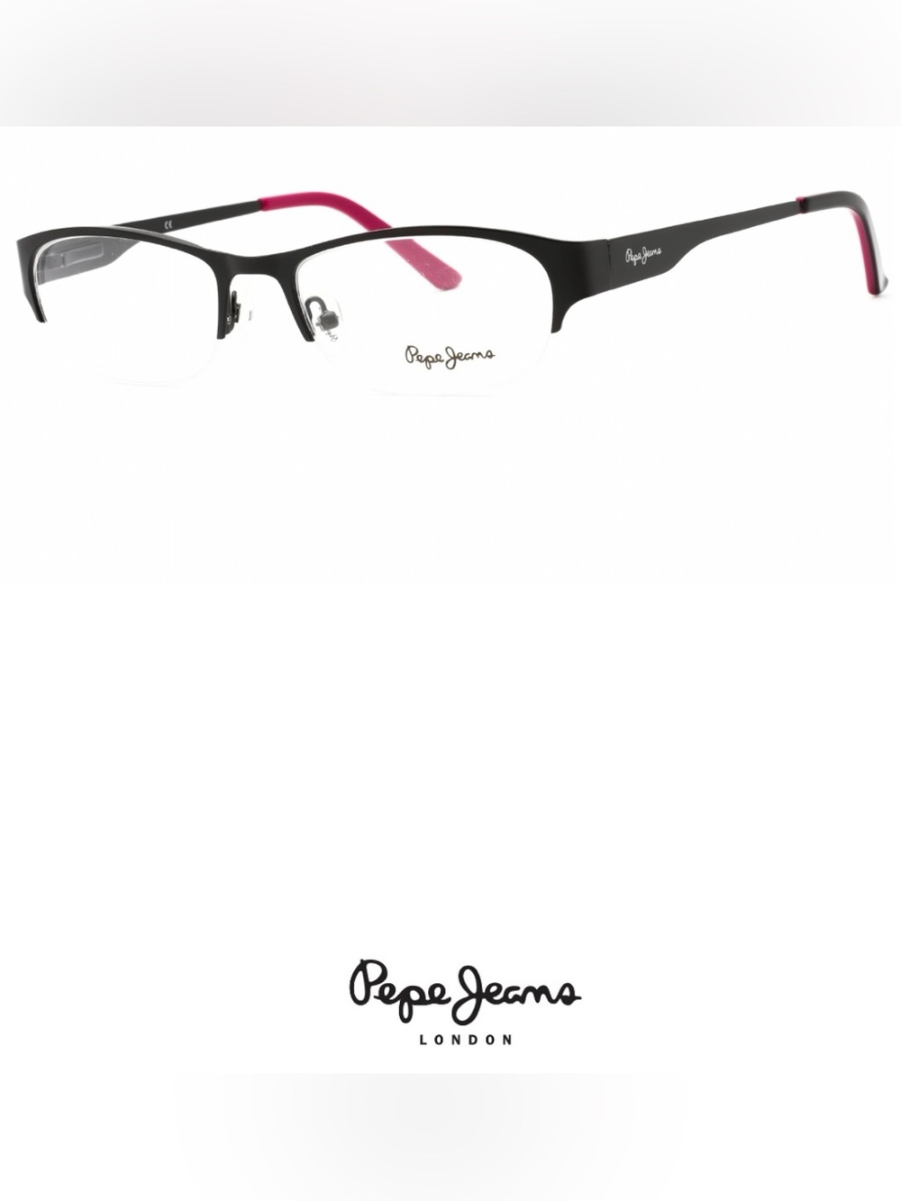 PEPE JEANS Nicki PJ1114 Eyeglasses Womens Black Pink Half Rim 51-17-135 34384!!!